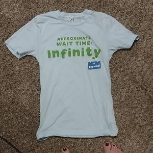 Canvas brand "infinity and beyond wait time" shirt